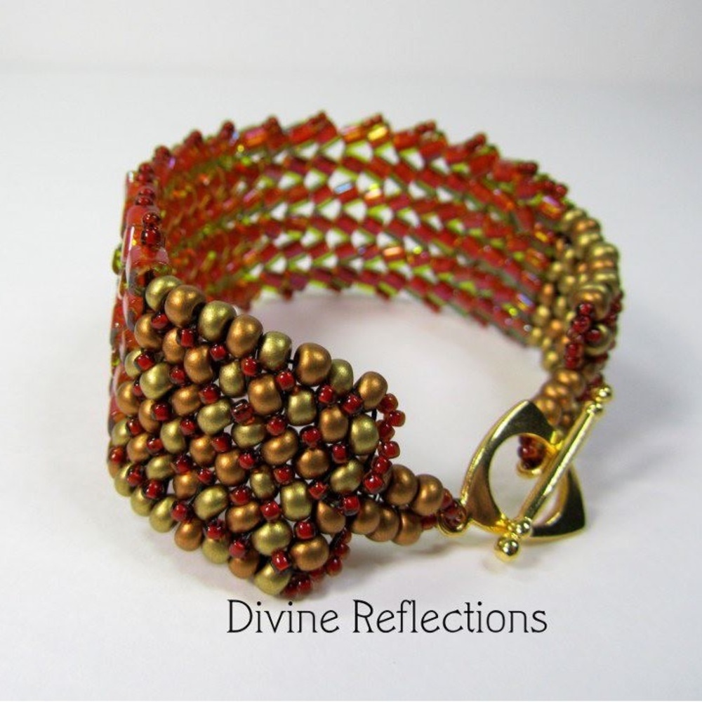 Red Beaded Bracelet,Woven Multistrand Bracelet